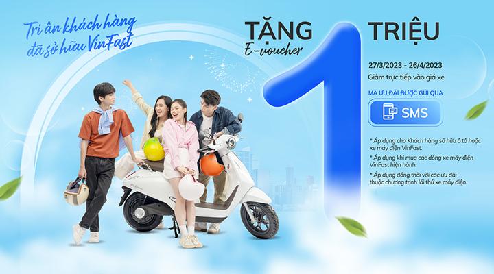 VinFast tri ân khách hàng với ưu đãi 1 triệu đồng khi mua xe máy điện 1 VinFast tri ân khách hàng với ưu đãi 1 triệu đồng khi mua xe máy điện